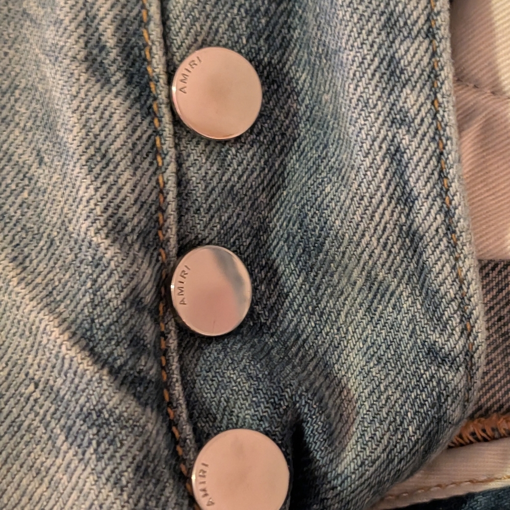 AMIRI Light Blue Released Hem Size 29 Button Fly 90s Men Jeans With Box - Picture 8 of 17